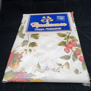 Vintage Rectangular Renaissance Fruit Table Cloth